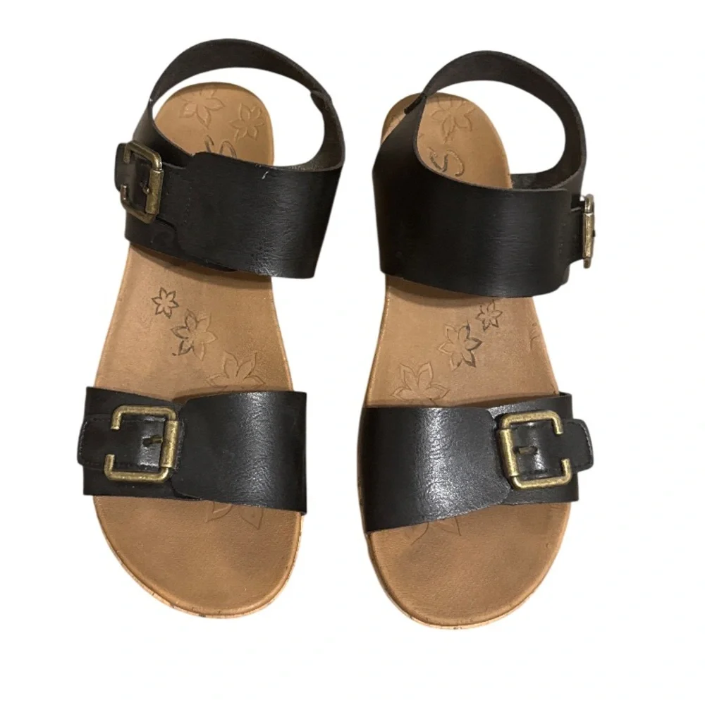 Skechers Black Britt Go Get her strappy wedge platform sandals